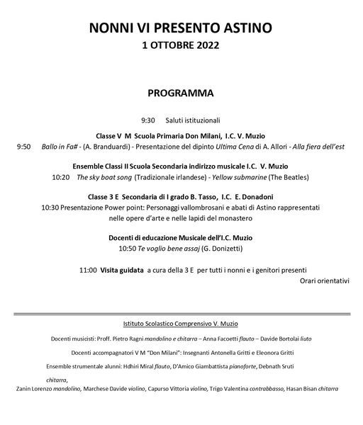 programma della manifestazione