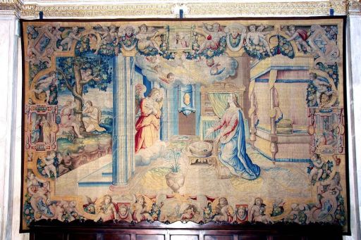 Arazzo della Basilica di Santa Maria Maggiore a Bergamo raffigurante l'annunciazione di Maria