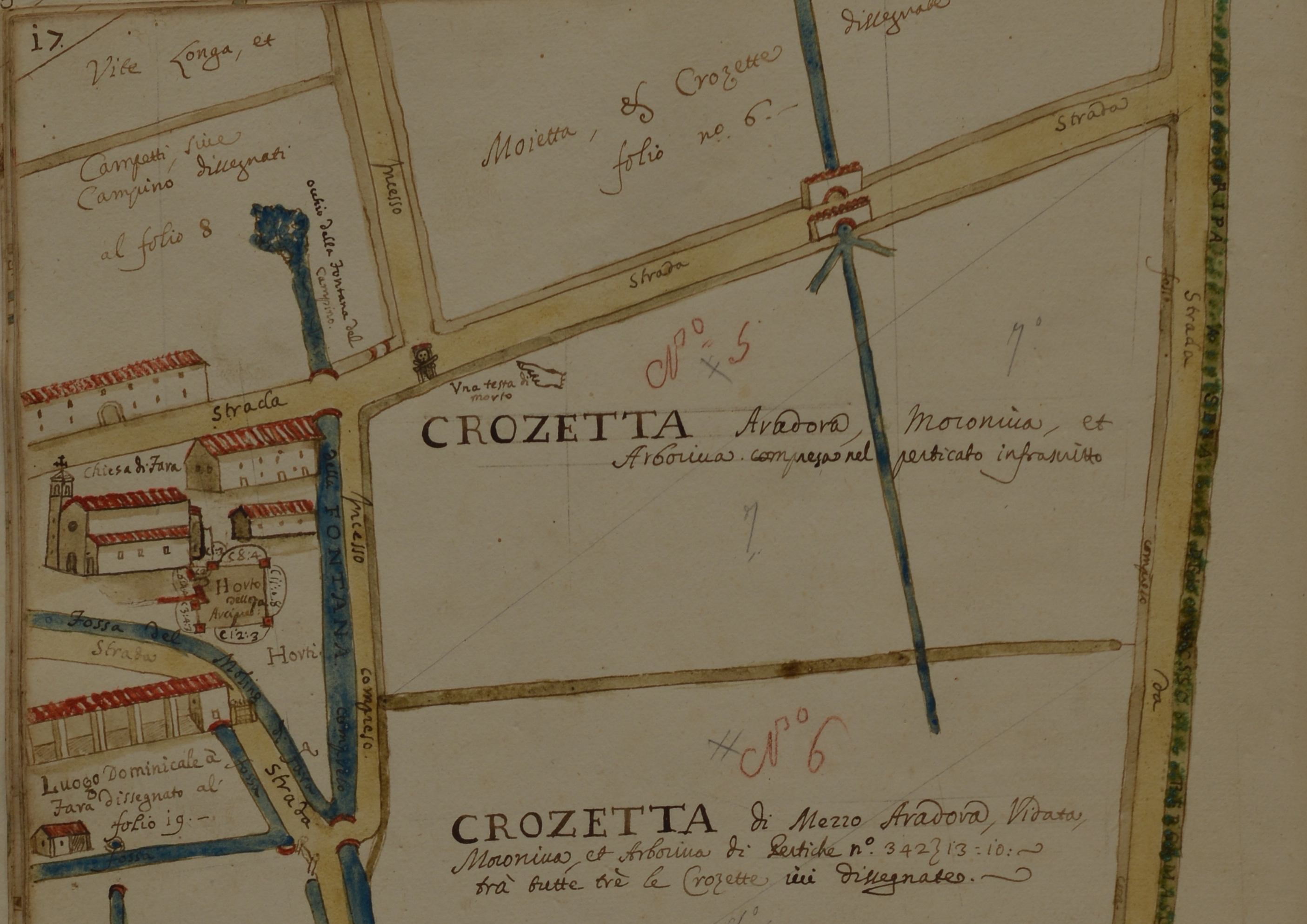 Cabreo di Fara Olivana, Crozetta, Archivio Fondazione Mia, n. 447, anno 1721, tav. 17