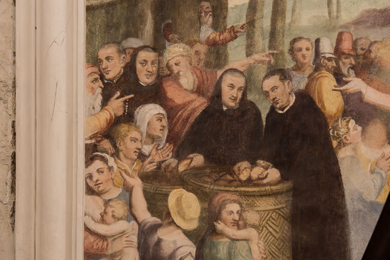 Moltiplicazione dei pani e dei pesci, dipinto di G. B. Guarinoni d'Averara - Chiesa del Santo Sepolcro di Astino